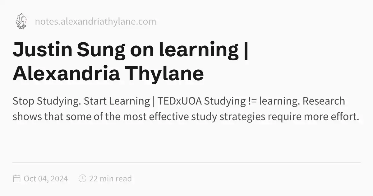 Justin Sung on learning | Alexandria Thylane